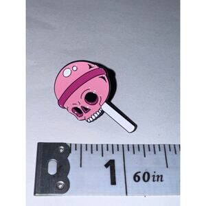 Pink Skull Sucker Lollipop on stick pin brooch